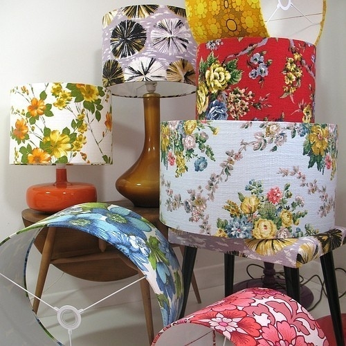 gorgeous vintage fabric light shades