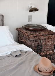 Basket as bedside table