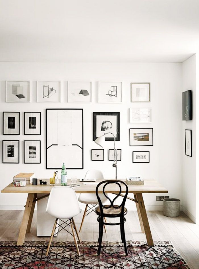 A big white wall is perfect for a gallery wall.