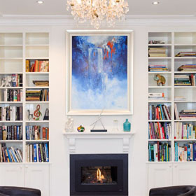 Bookshelves and Mantelpiece