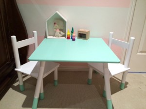 Cute play table and matching chairs