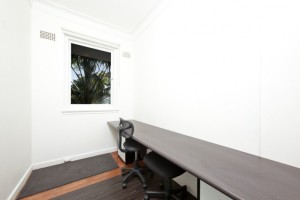 Door enclosed to make study nook