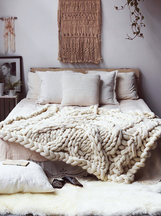 4. Chunky knit creates cosy textures