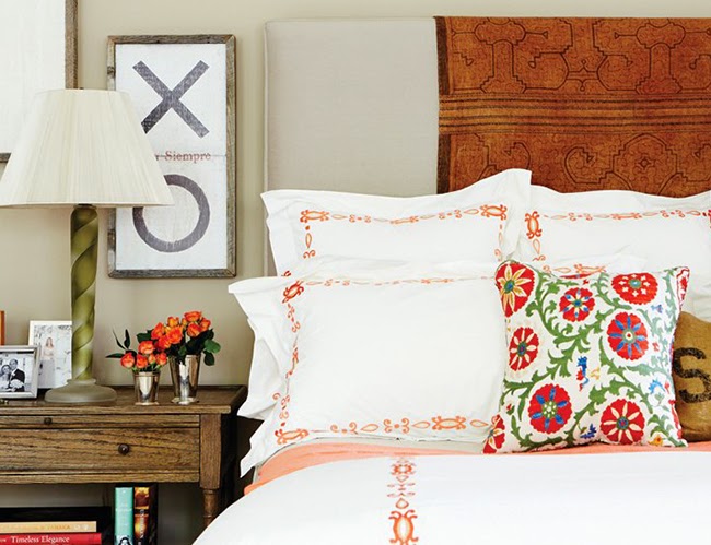 6. Patterns mixed with white linen