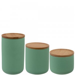 Set of 3 Mint Krista Canisters
