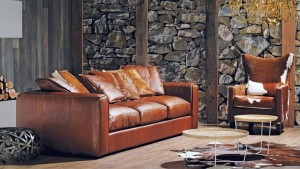 Domayne Hugh 3 Seater Leather Sofa